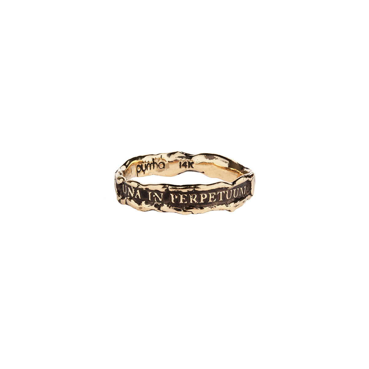 Together Forever Narrow 14K Gold Textured Band Ring