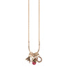 A 14k gold charm holder necklace featuring our Loyalty 14k Gold Capped Attraction Charm.