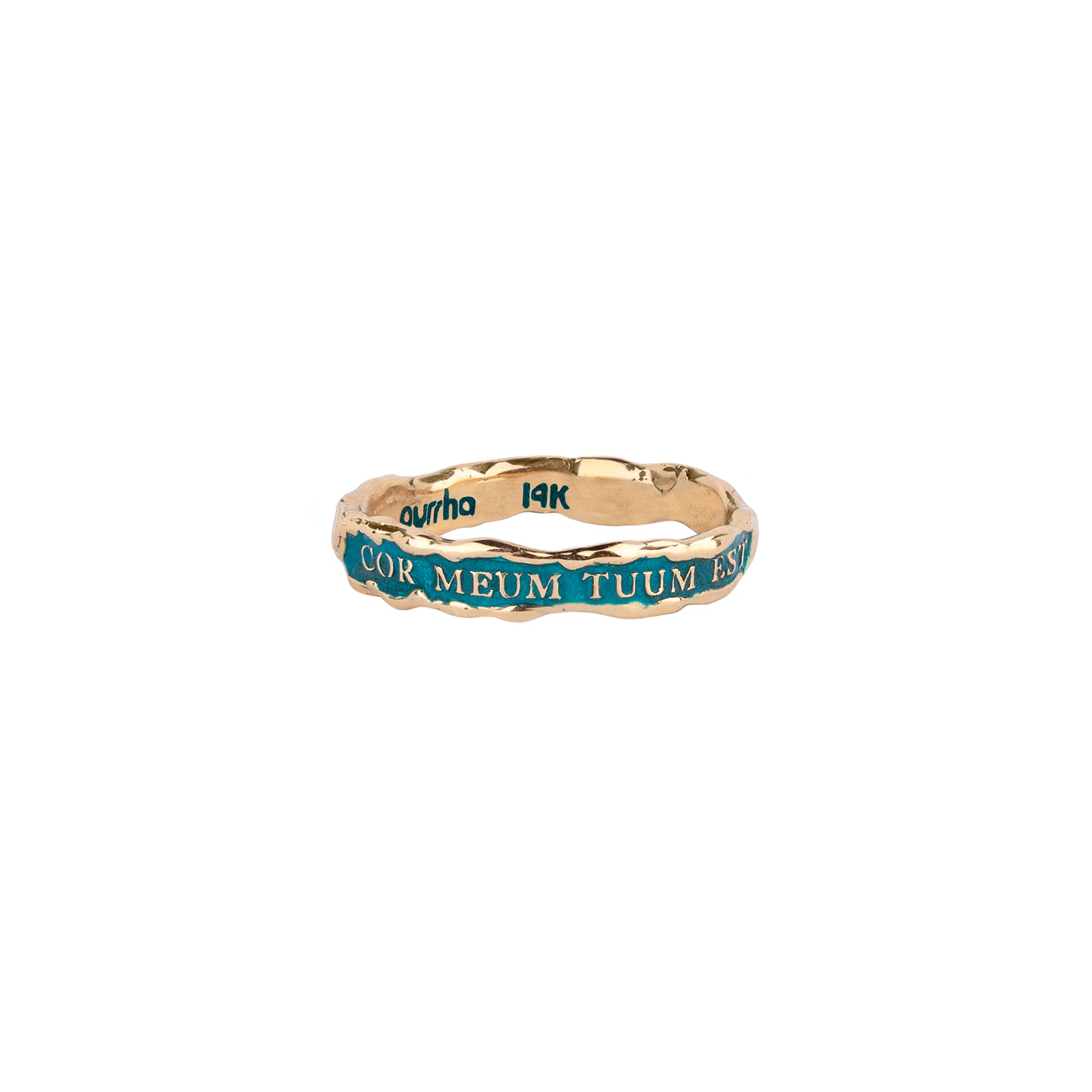 My Heart Is Yours 14K Gold Narrow Texture Band Ring - True Colors