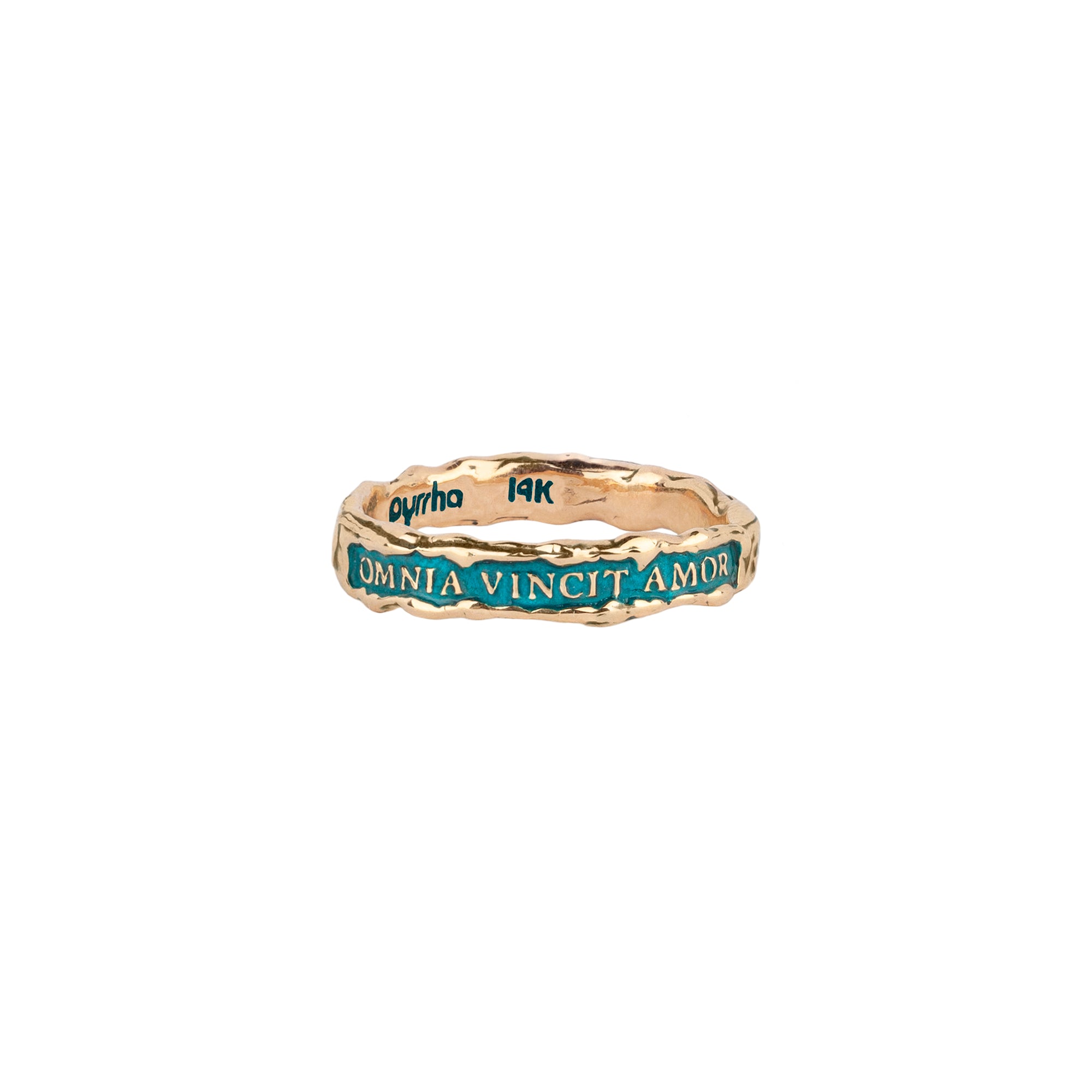 Love Conquers All 14K Gold Narrow Texture Band Ring - True Colors