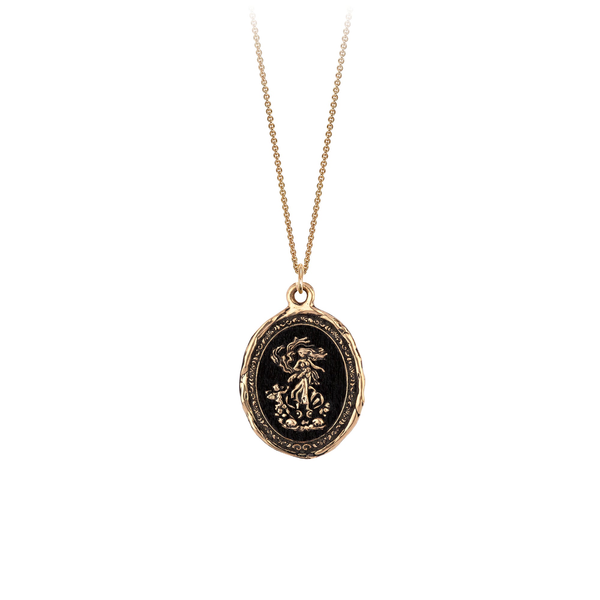 A 14k gold chain featuring our 14k gold Aphrodite goddess talisman.