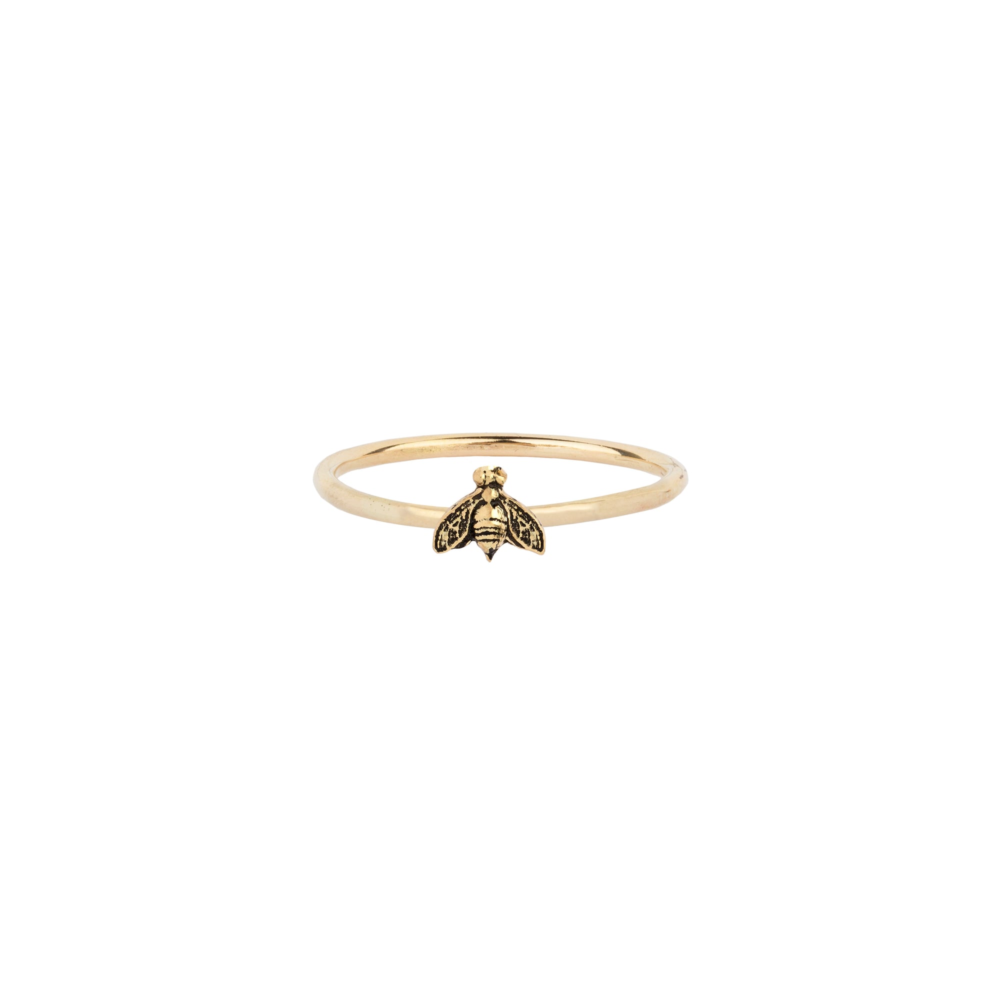 Bee 14K Gold Symbol Charm Ring