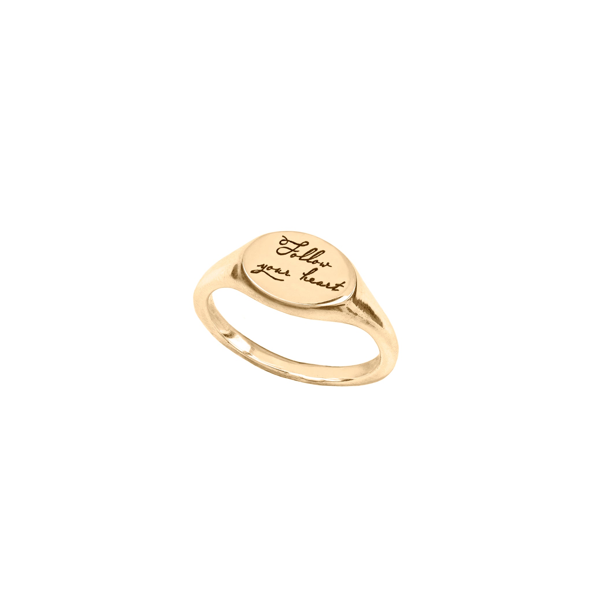 Follow Your Heart 14K Gold Sideways Oval Signet Ring