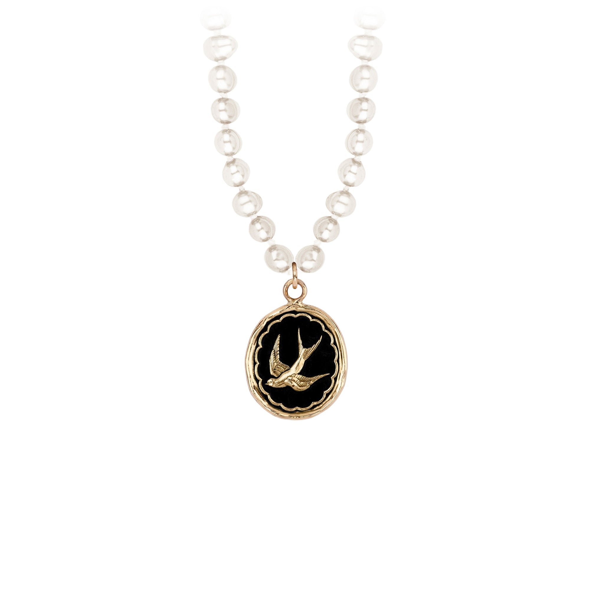 Pyrrha Free Spirited 14K Gold Talisman On Knotted Freshwater Pearl Necklace