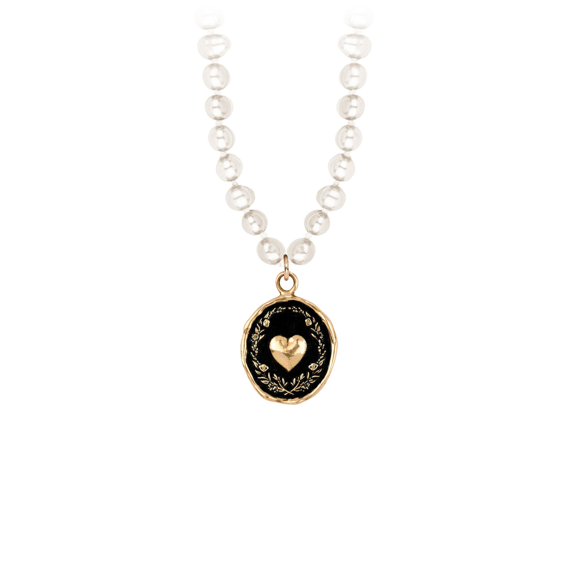 Self-Love 14K Gold Talisman On Knotted Freshwater Pearl Necklace