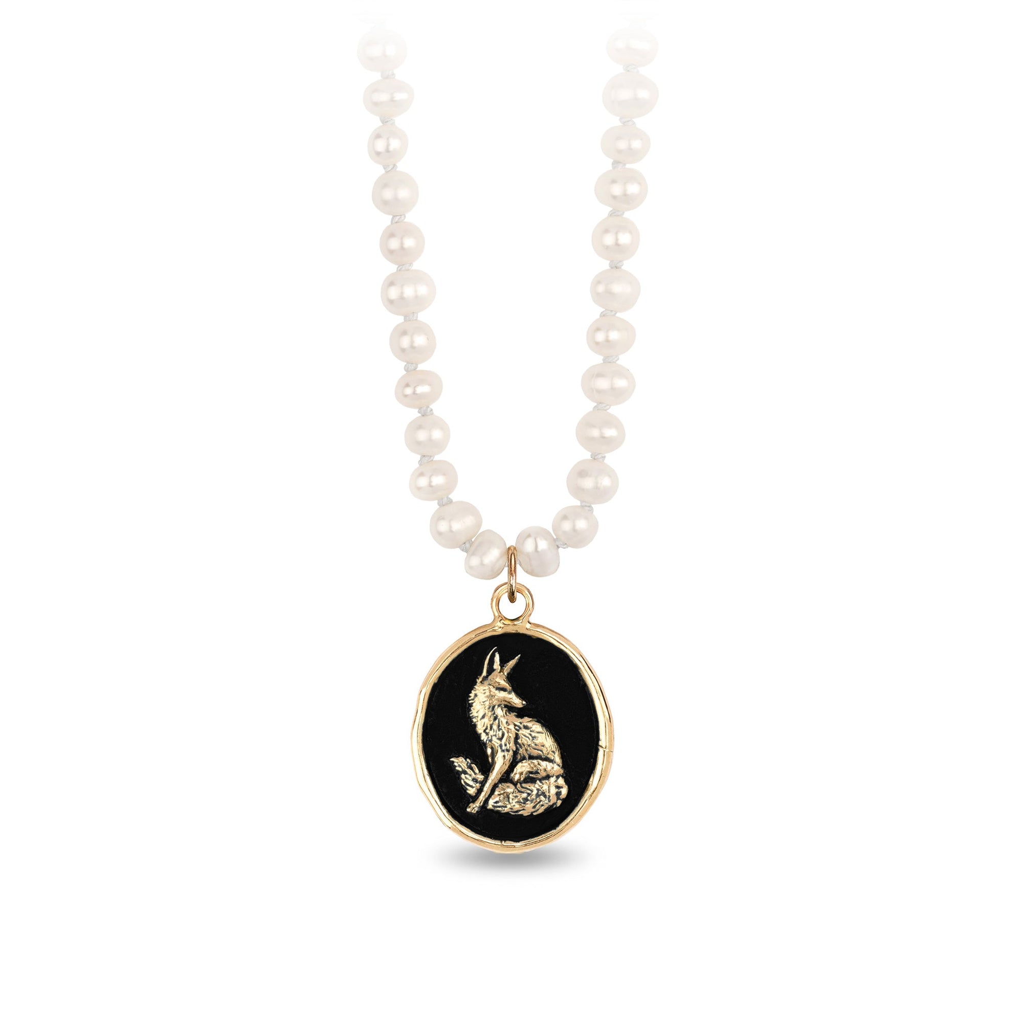 Trust in Yourself 14K Gold Talisman On Knotted Freshwater Pearl Necklace