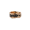 Love is the Breath that Sustains Us Wide 14K Gold Diamond Set Textured Band Ring