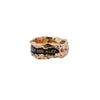 Love is the Breath that Sustains Us Wide 14K Gold Stone Set Textured Band Ring