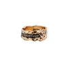 Together Forever Wide 14K Gold Stone Set Textured Band Ring