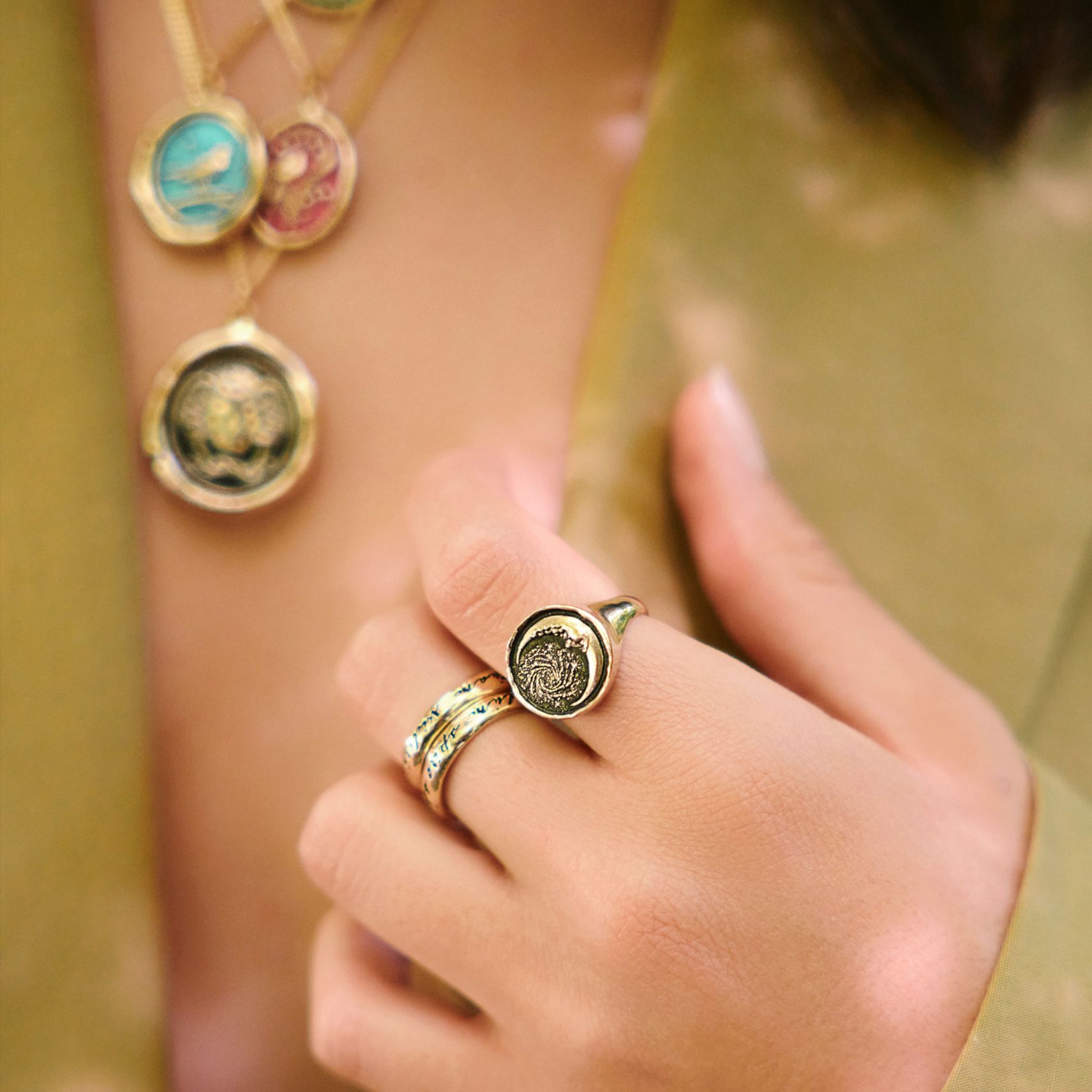 Trust the Universe 14K Gold Signet Ring