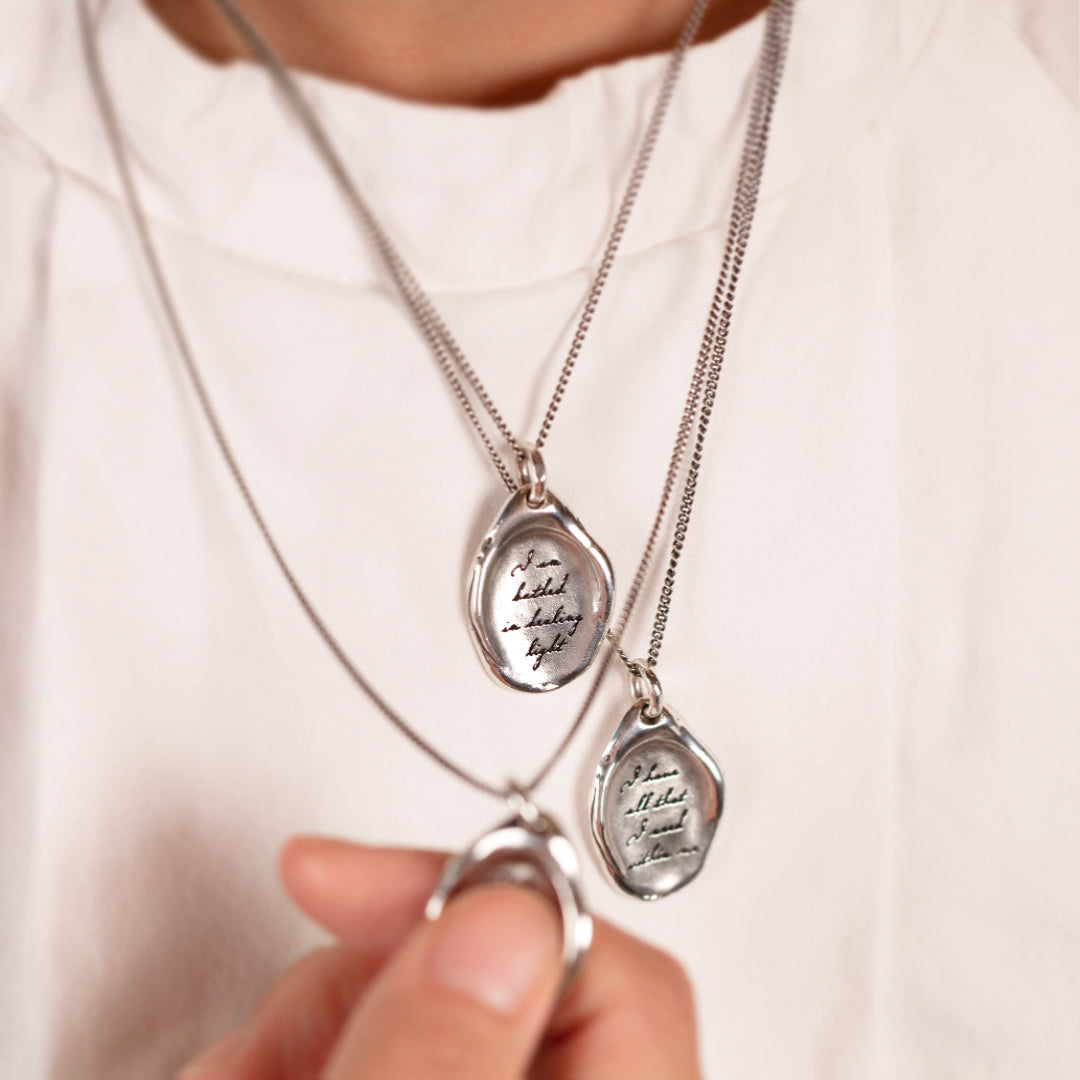 Pyrrha I Have All That I Need Within Me Affirmation Talisman Necklace