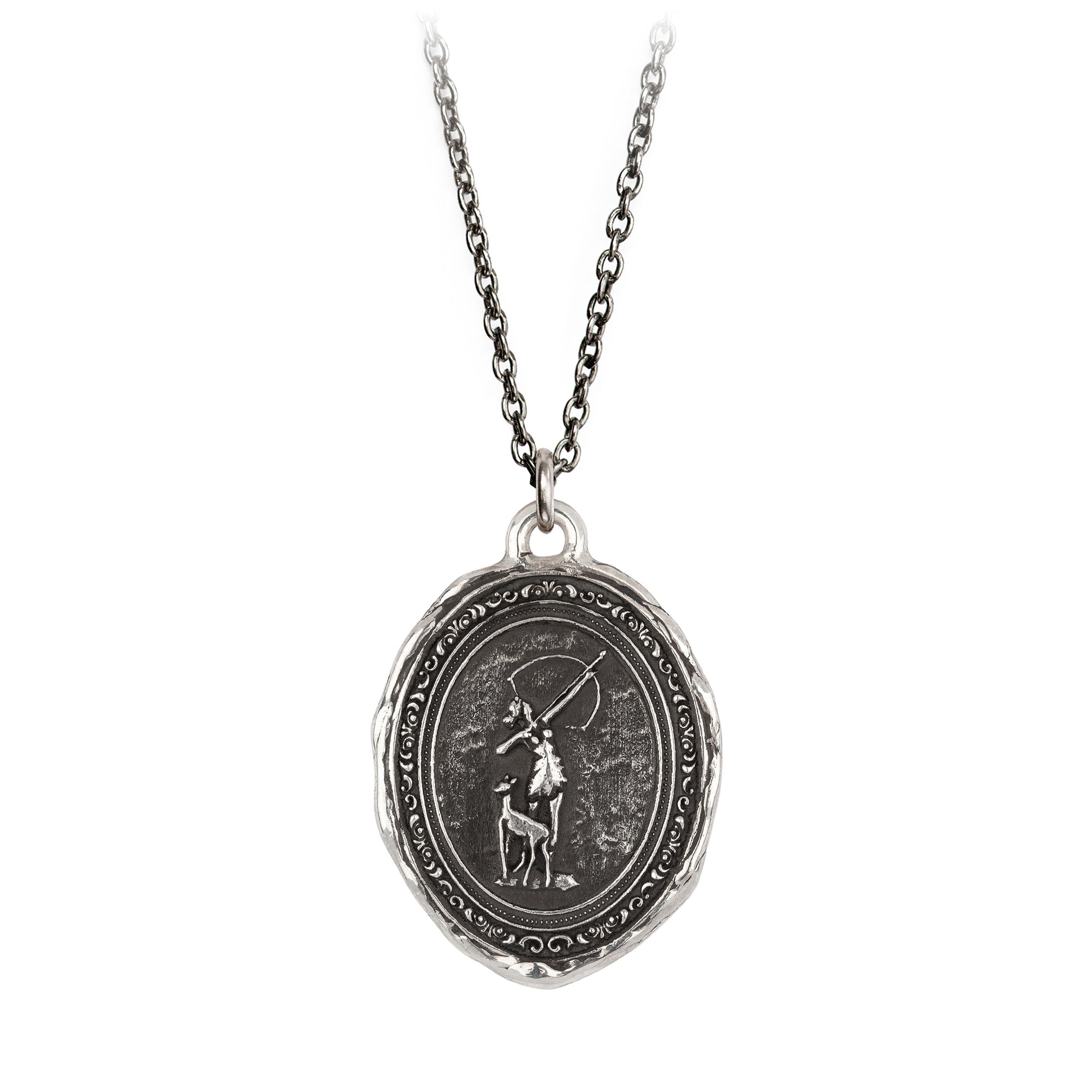 Pyrrha Artemis Goddess Talisman Necklace Silver