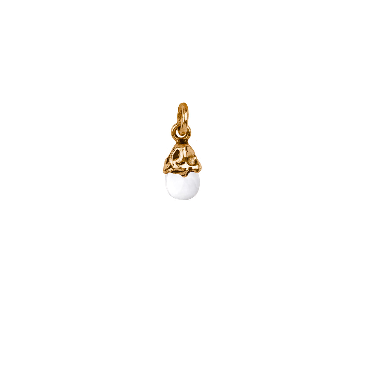 A bronze attraction charm capped with a clear quartz stone.
