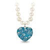 Jellyfish Large Puffed Heart Knotted Freshwater Pearl Necklace - Capri Blue