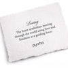A hand-torn, letterpress printed card describing the meaning for Pyrrha's Loving 14K Gold Appreciation Talisman - True Colors
