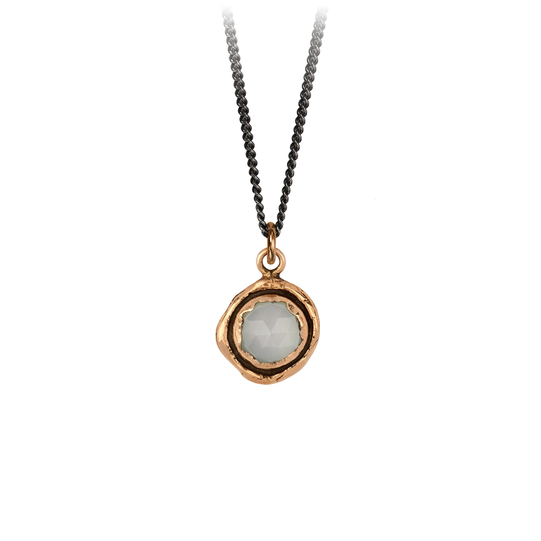 Pyrrha Moonstone Faceted Stone Talisman Necklace Bronze