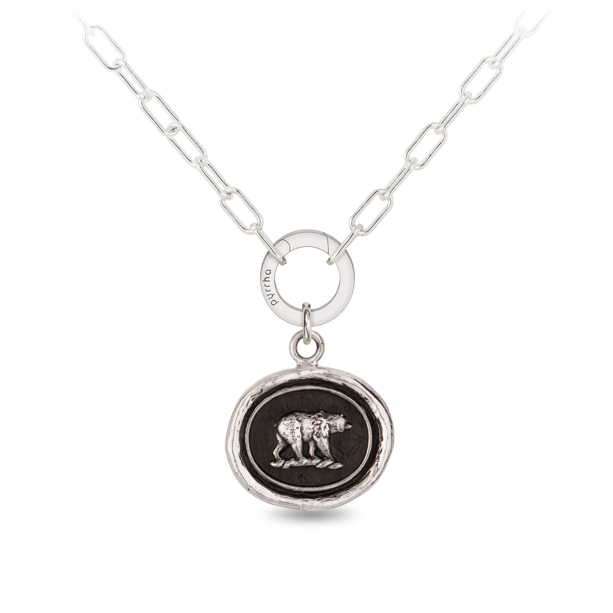 Mother Bear Small Paperclip Chain Necklace