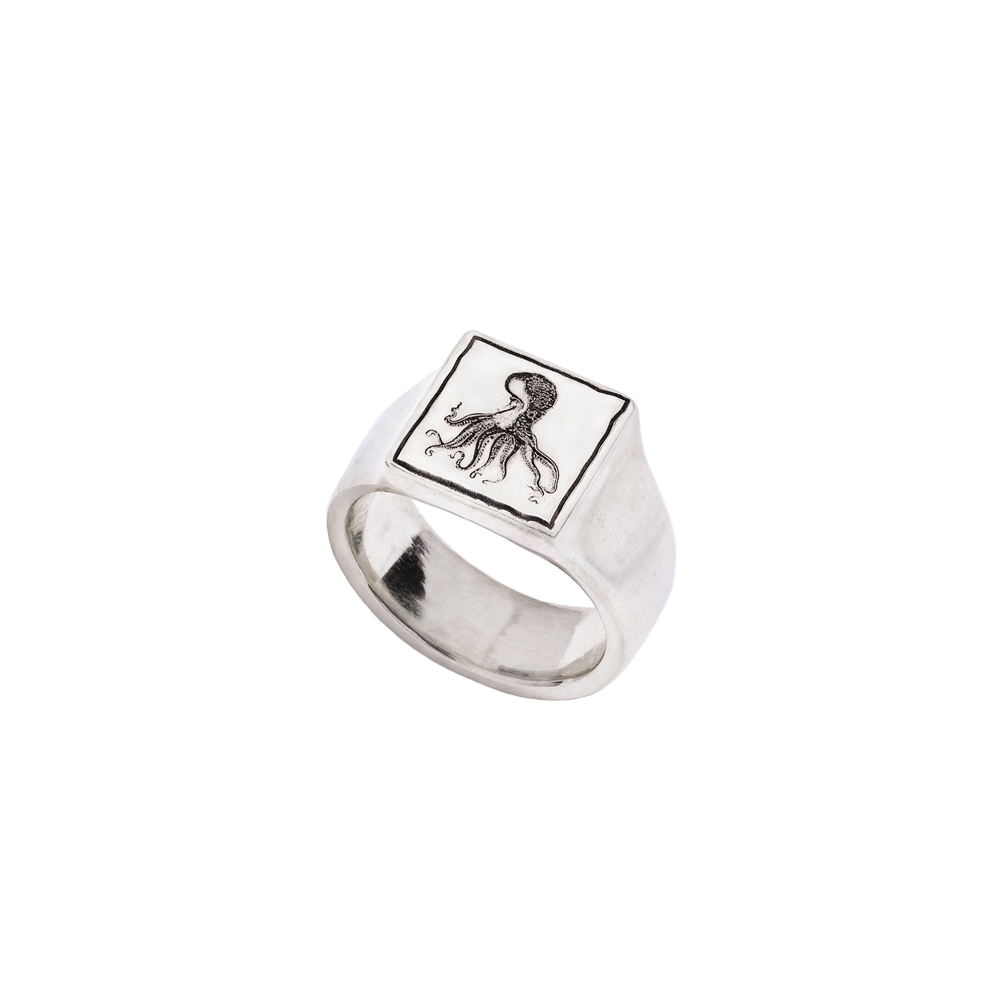 Octopus Square Signet Ring
