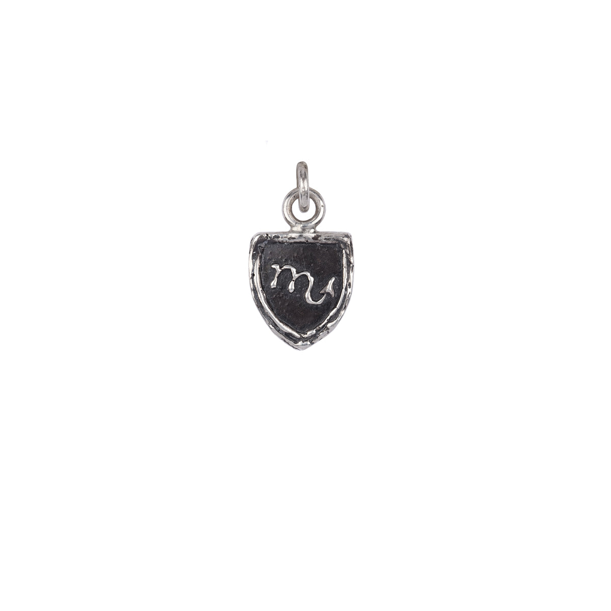 A sterling silver Scorpio zodiac charm.