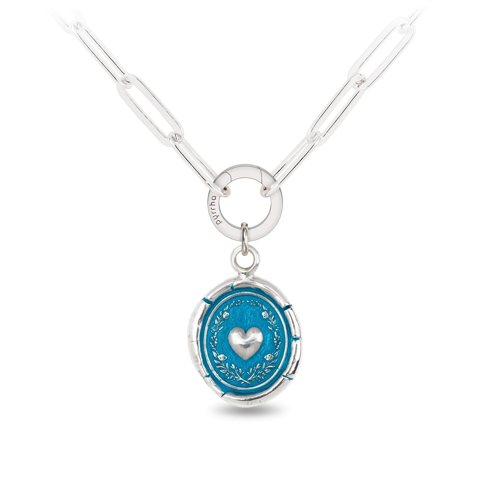 Self-Love Large Paperclip Chain Necklace - Capri Blue