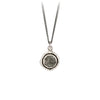 Pyrrha Tourmalated Quartz Faceted Stone Talisman Necklace Silver