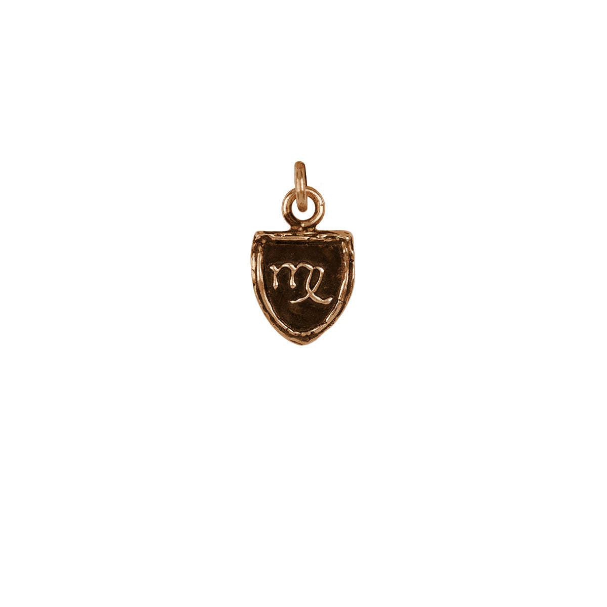 A bronze Virgo zodiac charm.