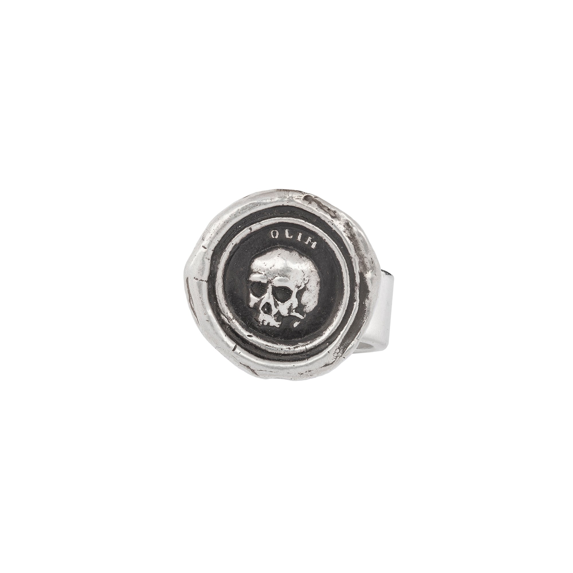 A sterling silver ring with our What Once Was talisman.