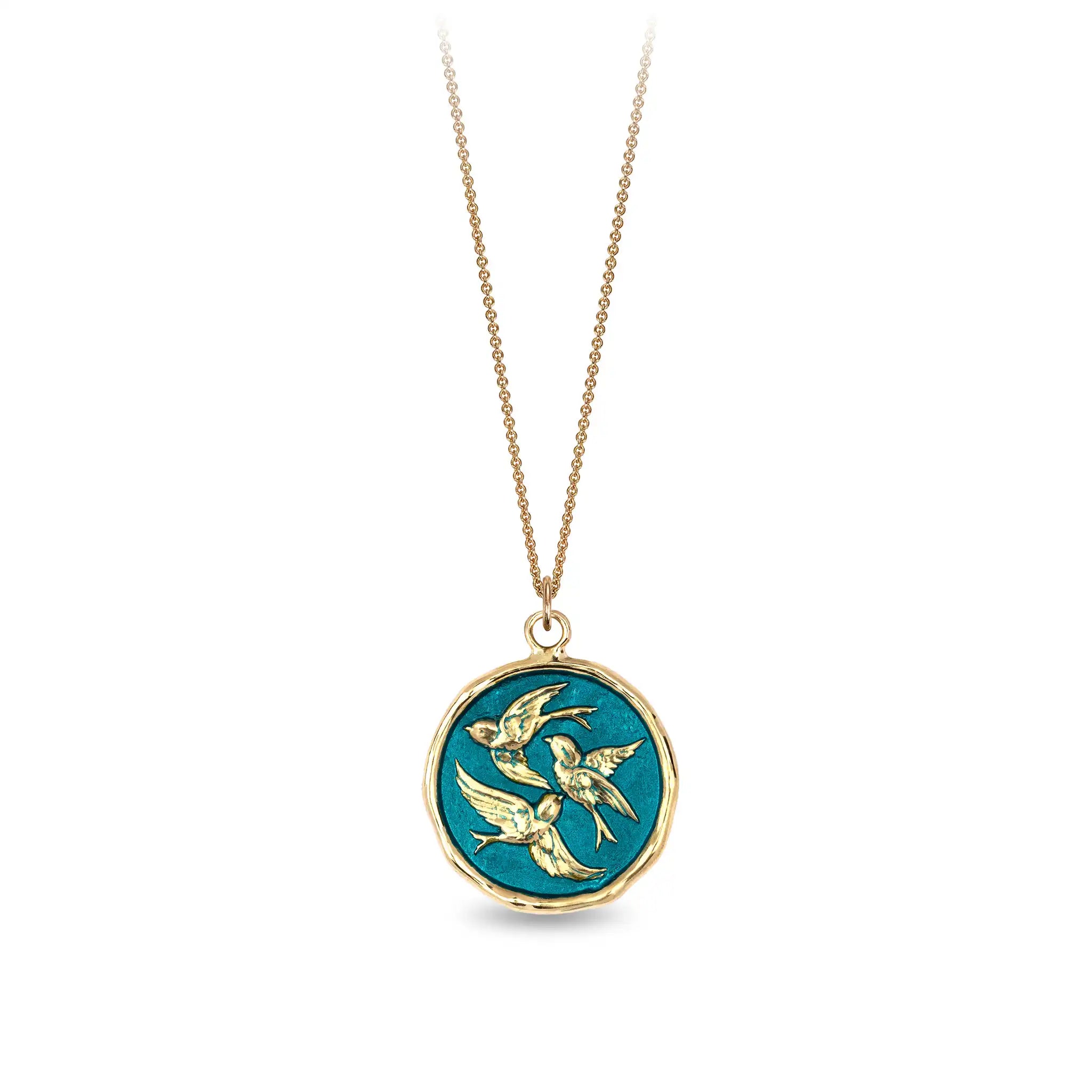 Birds of a Feather 14K Gold Talisman - True Colors