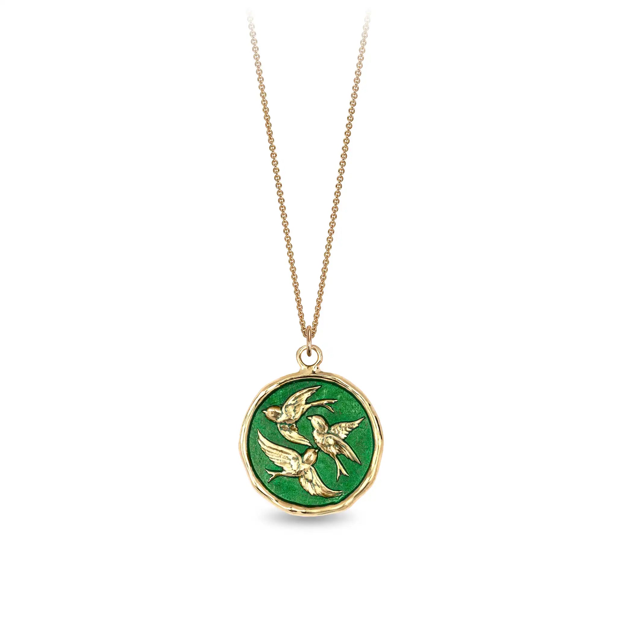 Birds of a Feather 14K Gold Talisman - True Colors