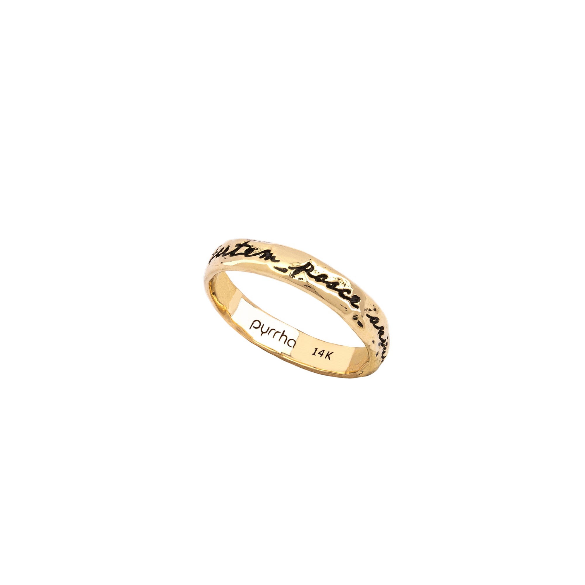 Courage To Challenge Life 14K Gold Poesy Ring