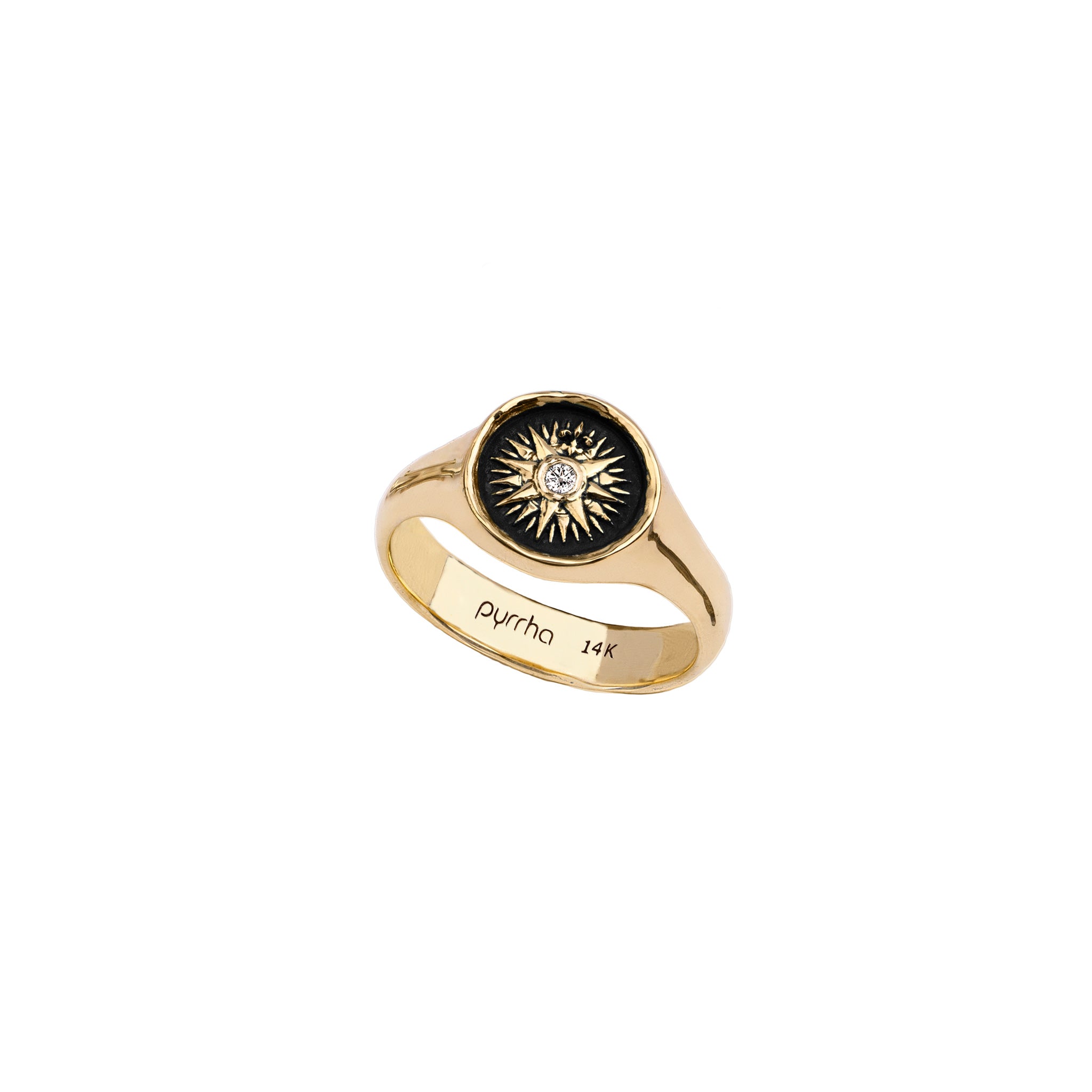 Direction 14K Gold Diamond Set Signet Ring