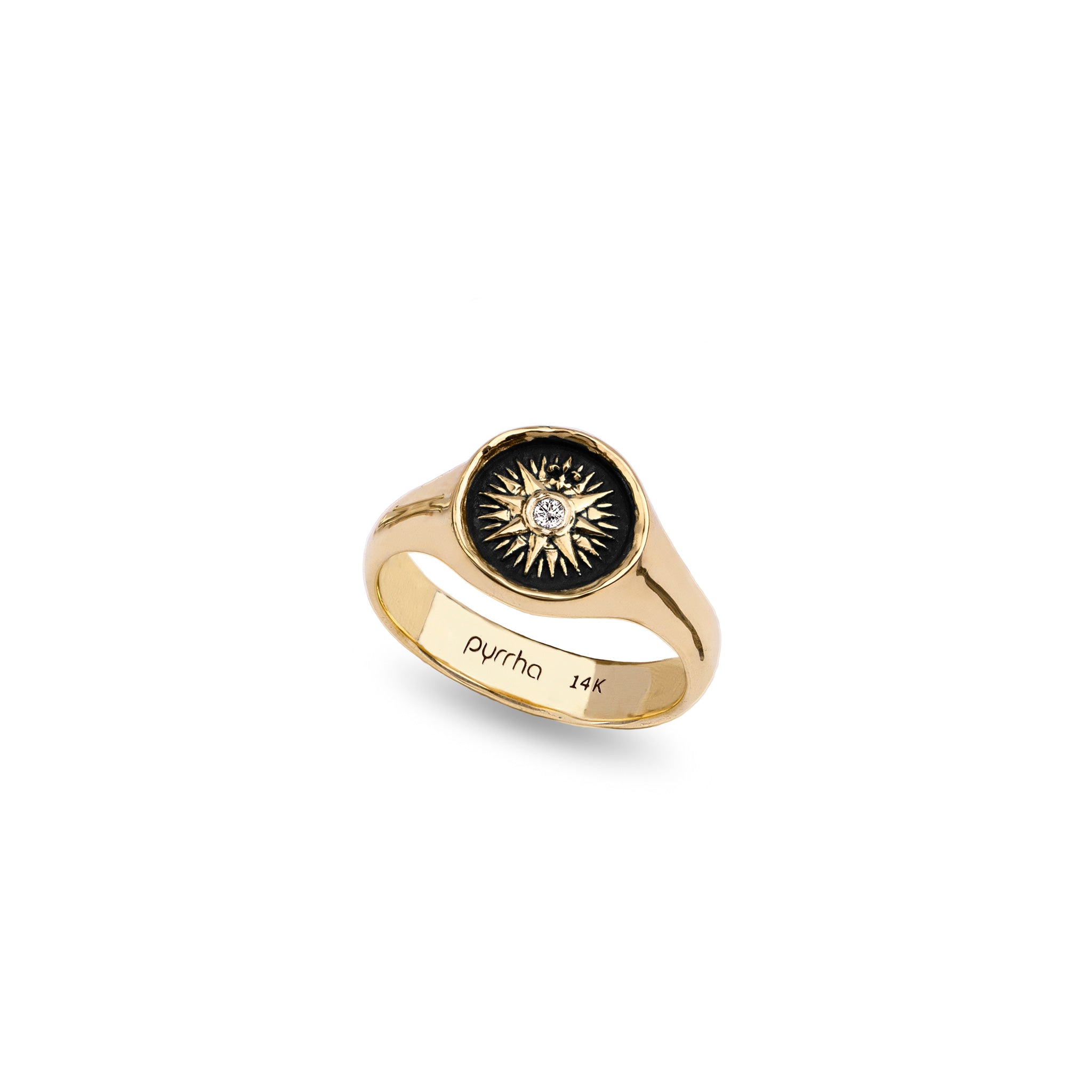 Direction 14K Gold Diamond Set Signet Ring