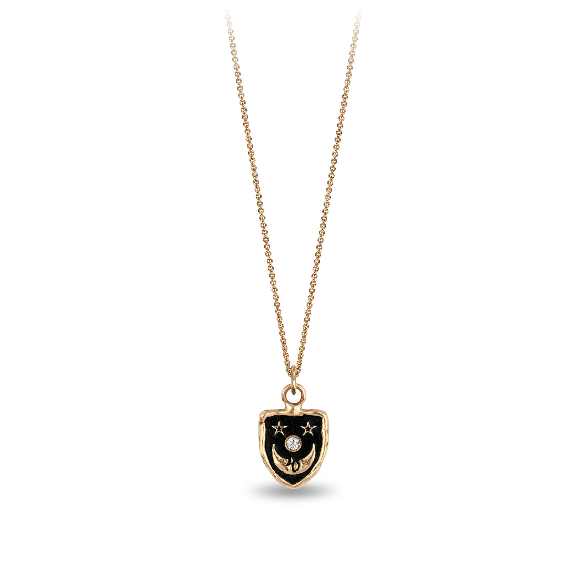 Reflective 14K Gold Appreciation Diamond Set Talisman