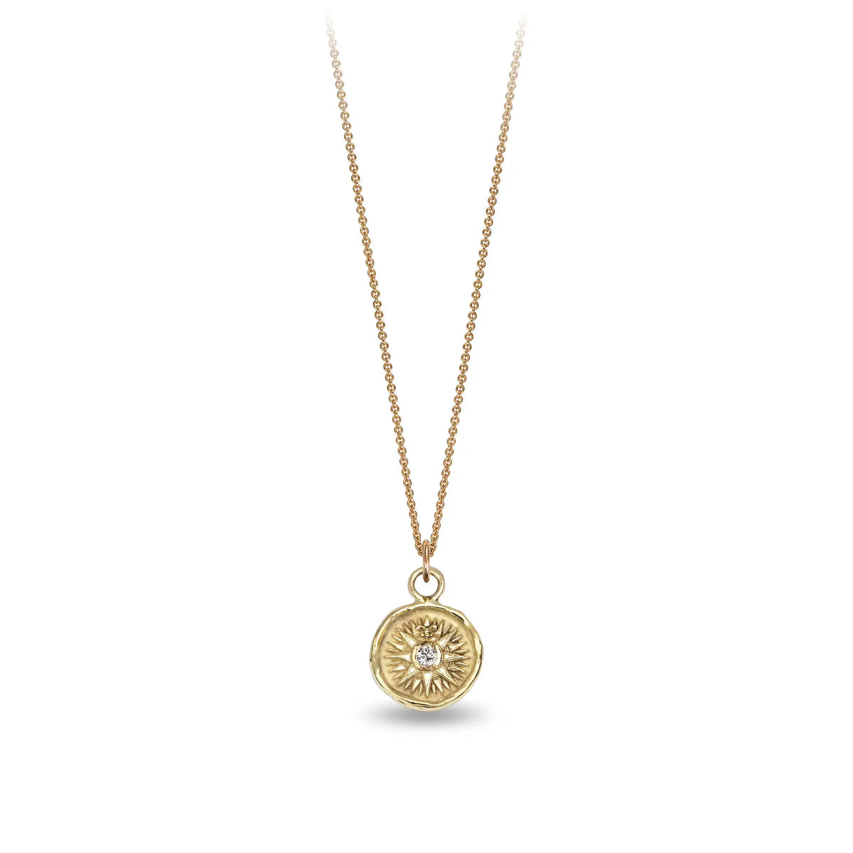 Direction 14K Gold Diamond Set Talisman - Unveiled