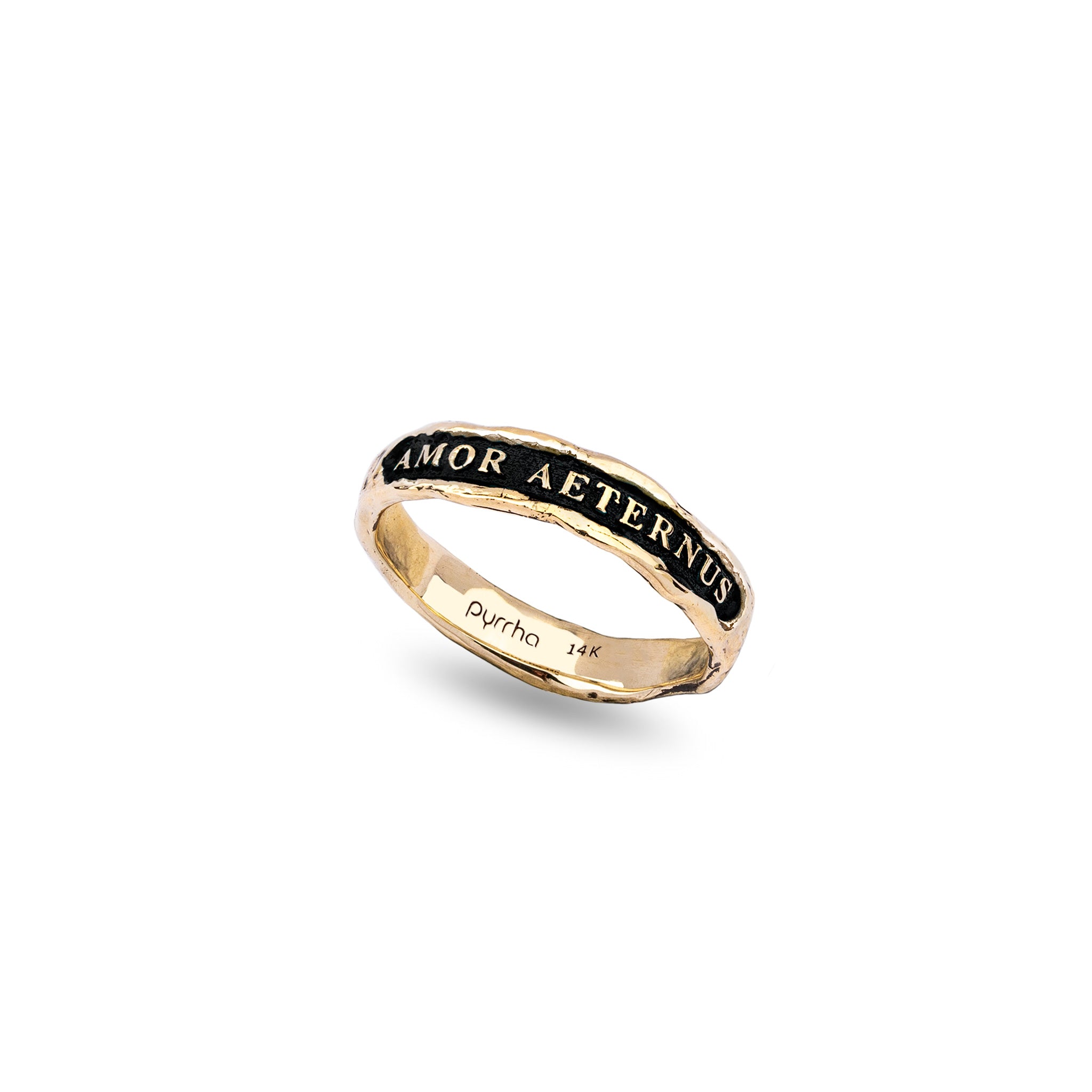 Eternal Love Narrow 14K Gold Textured Band Ring