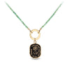 Emerald 14K Gold Faceted Stone Choker with Talisman Clip
