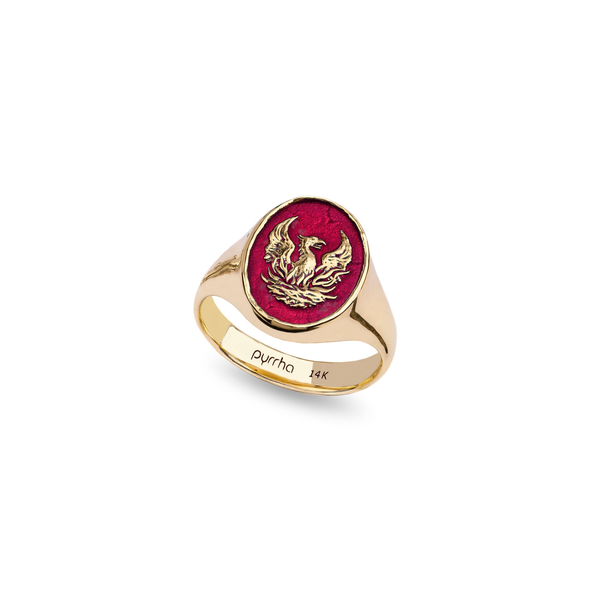 Fire Within 14K Gold Signet Ring - True Colors