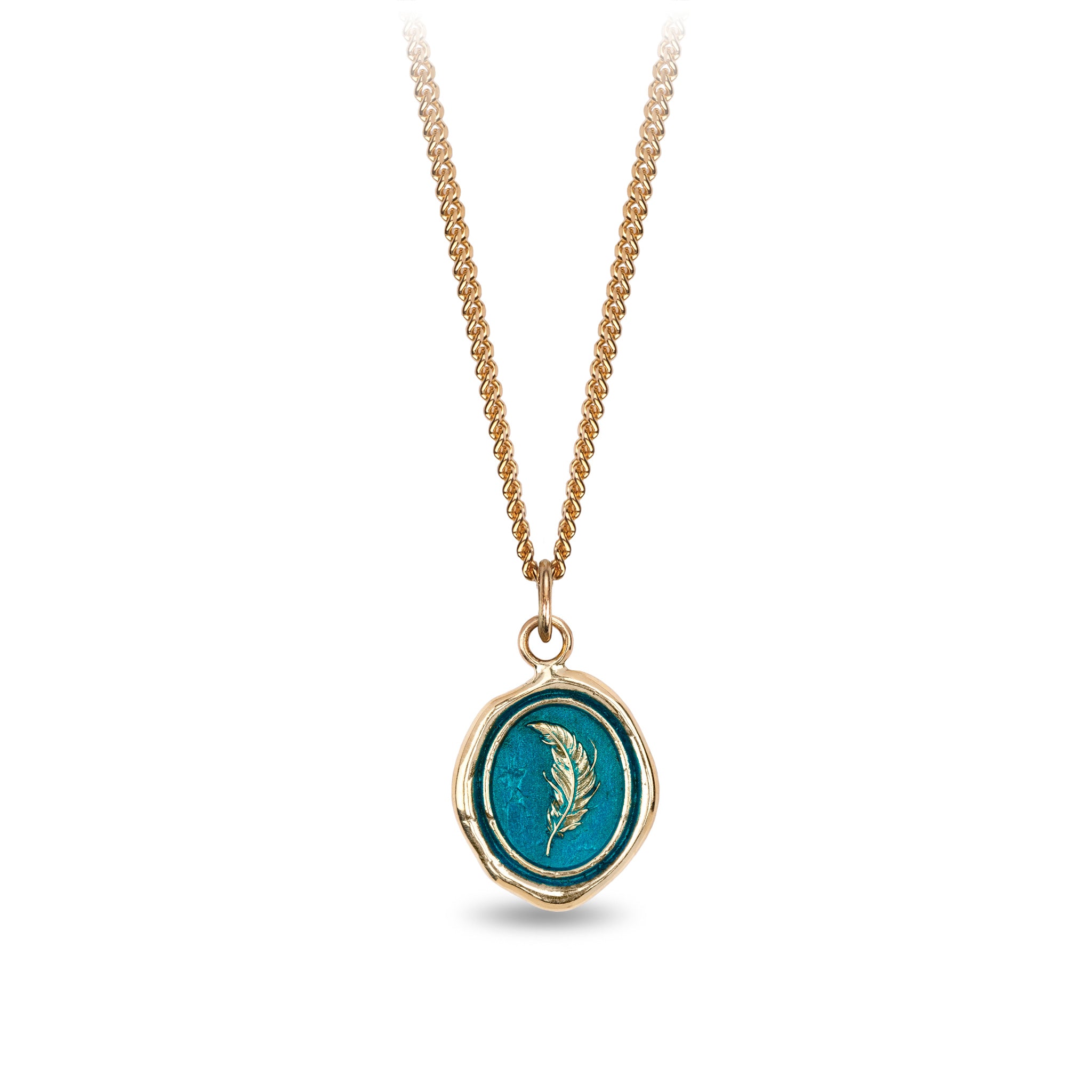 Feather 14K Gold Signature Talisman - True Colors