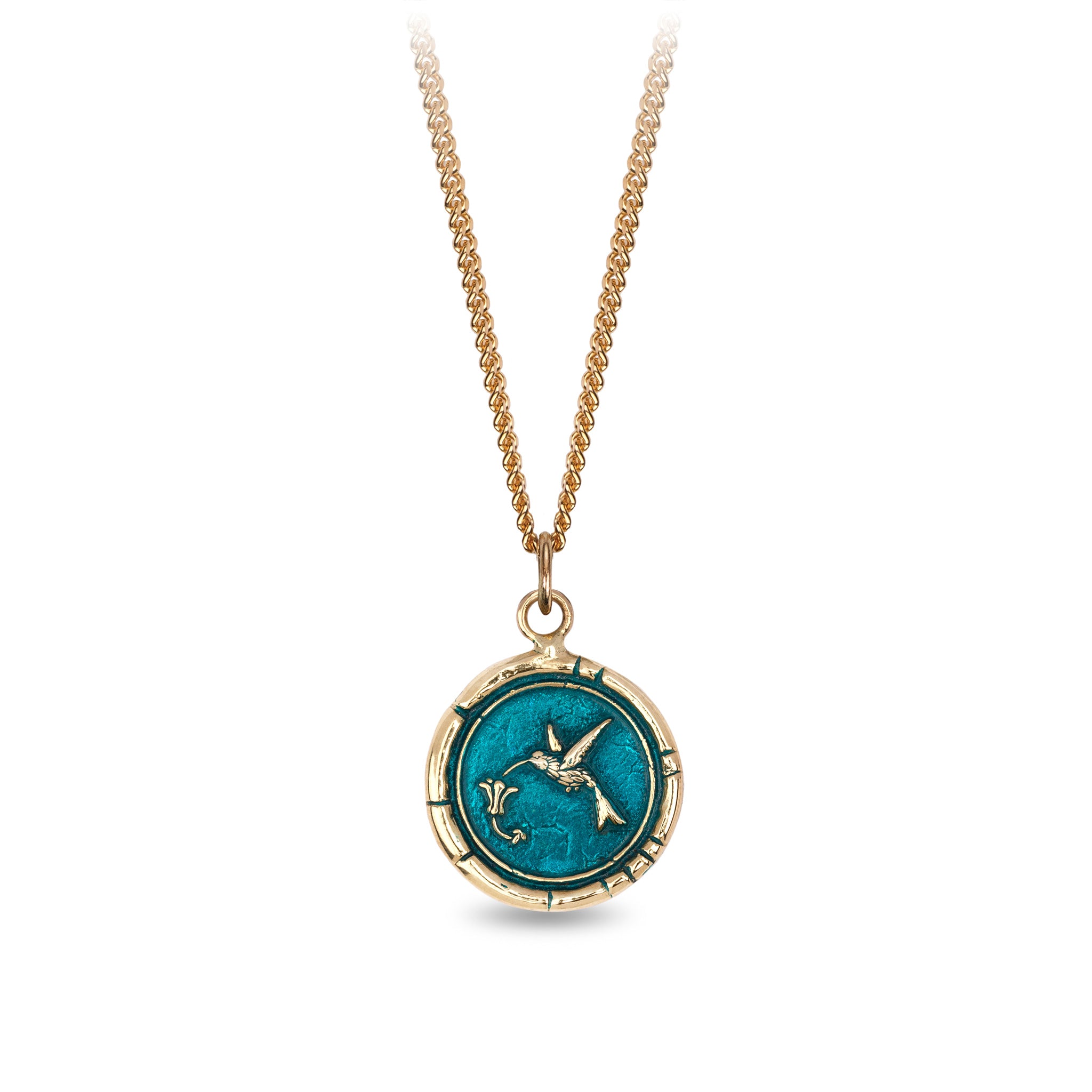 Hummingbird 14K Gold Signature Talisman - True Colors