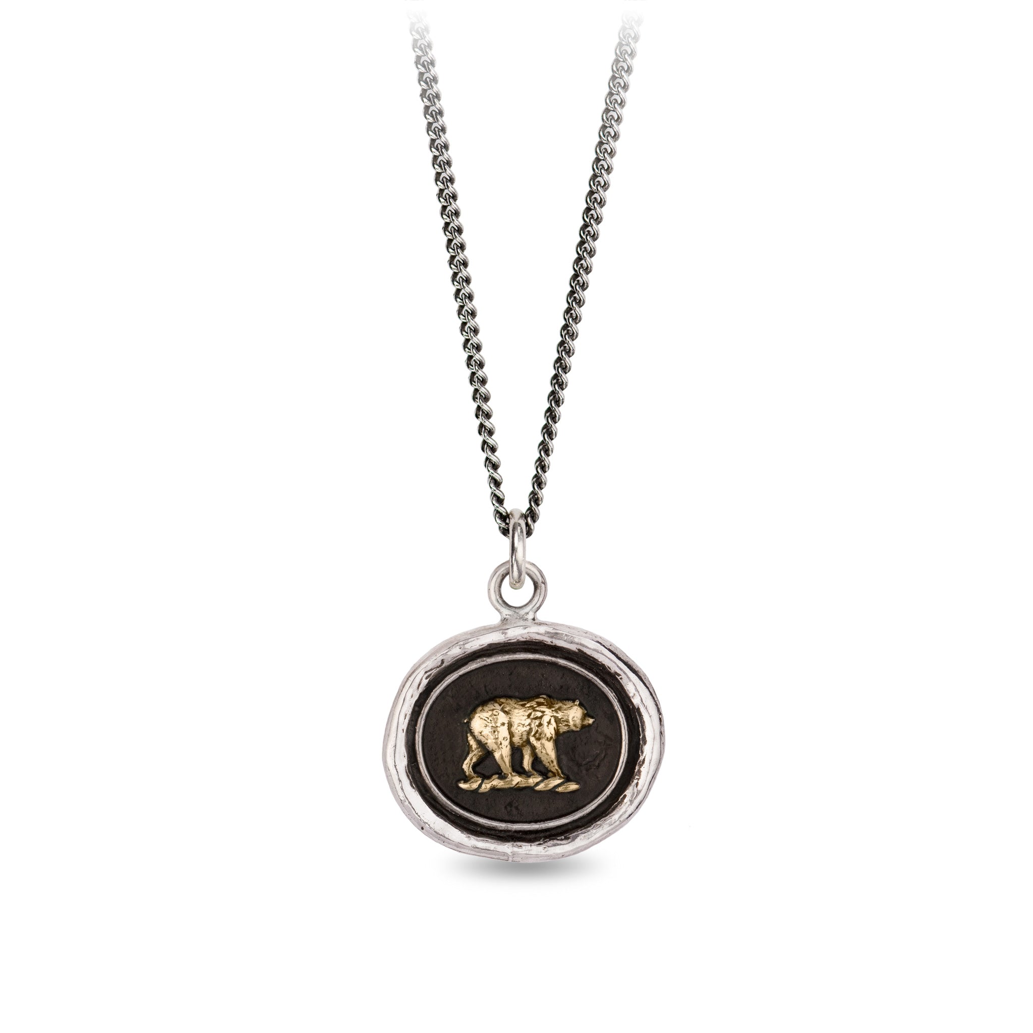 Mother Bear 14K Gold on Silver Talisman