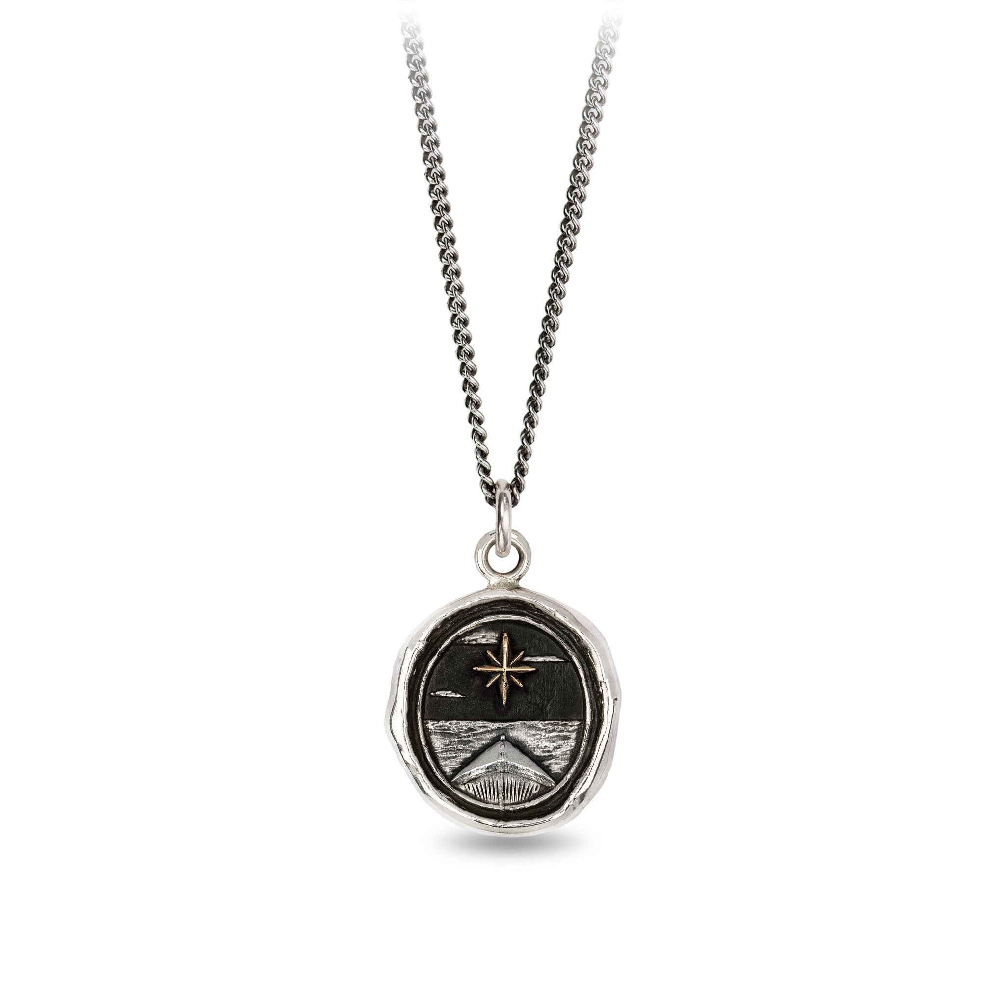 North Star 14K Gold on Silver Talisman