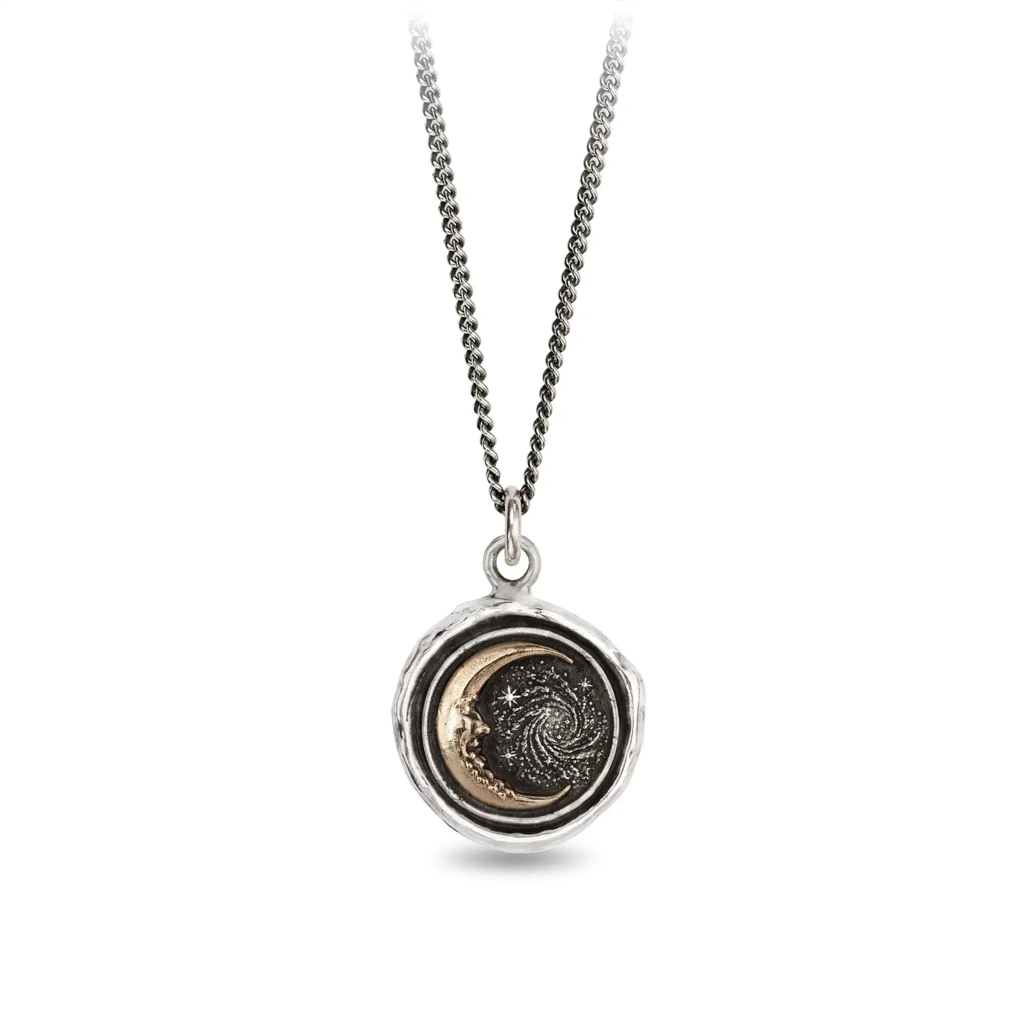 Trust the Universe 14K Gold on Silver Talisman