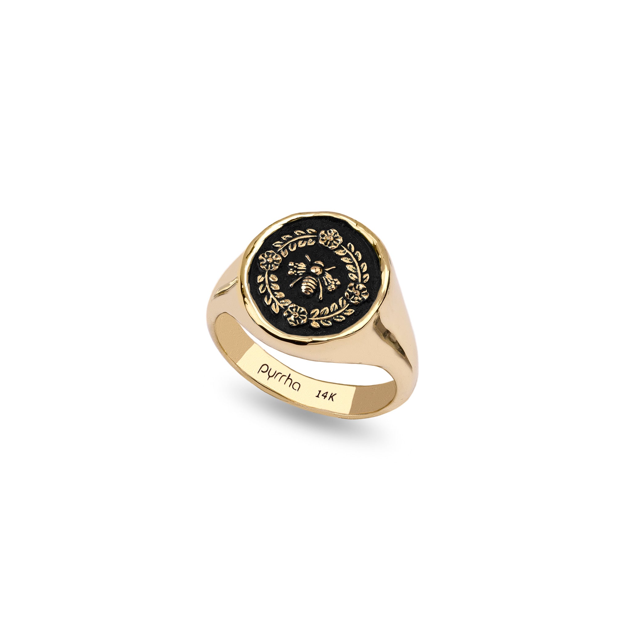 Honeybee 14K Gold Signet Ring