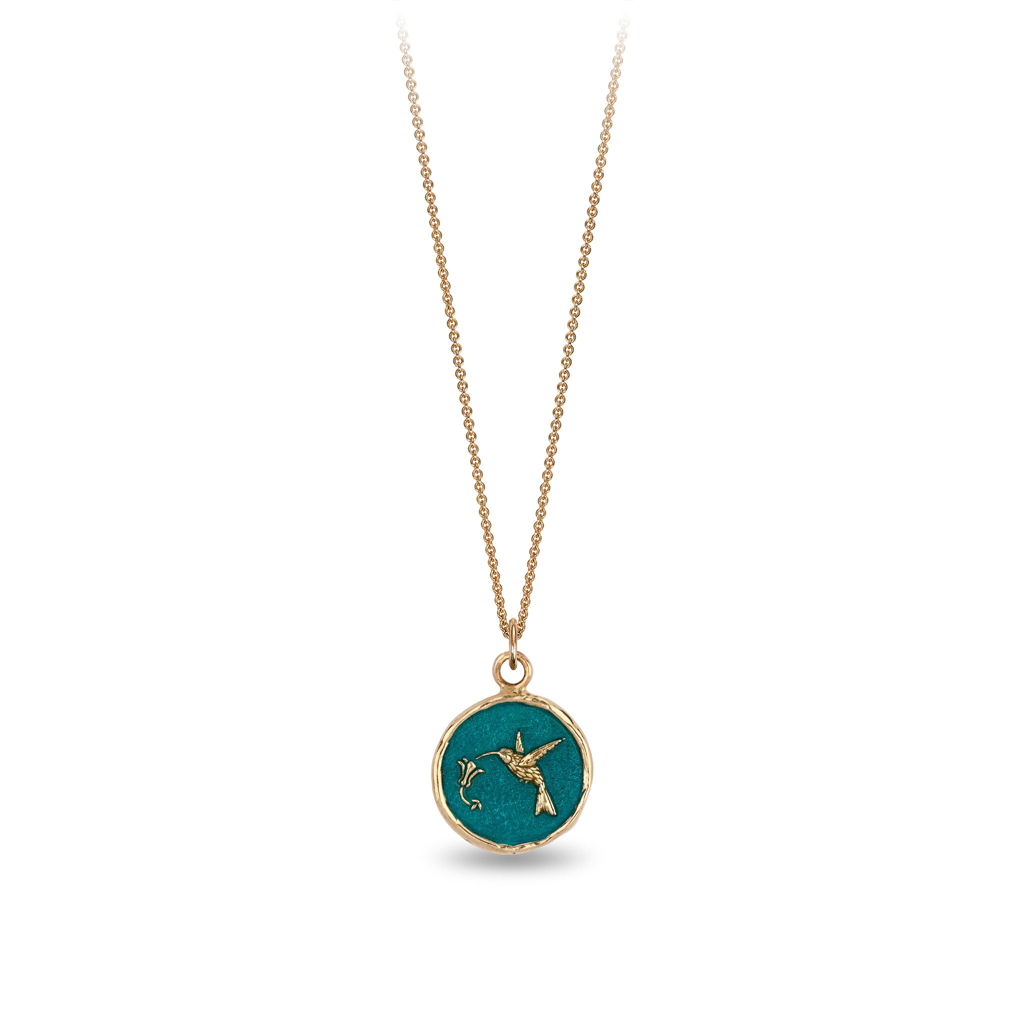 Hummingbird 14K Gold Talisman - True Colors