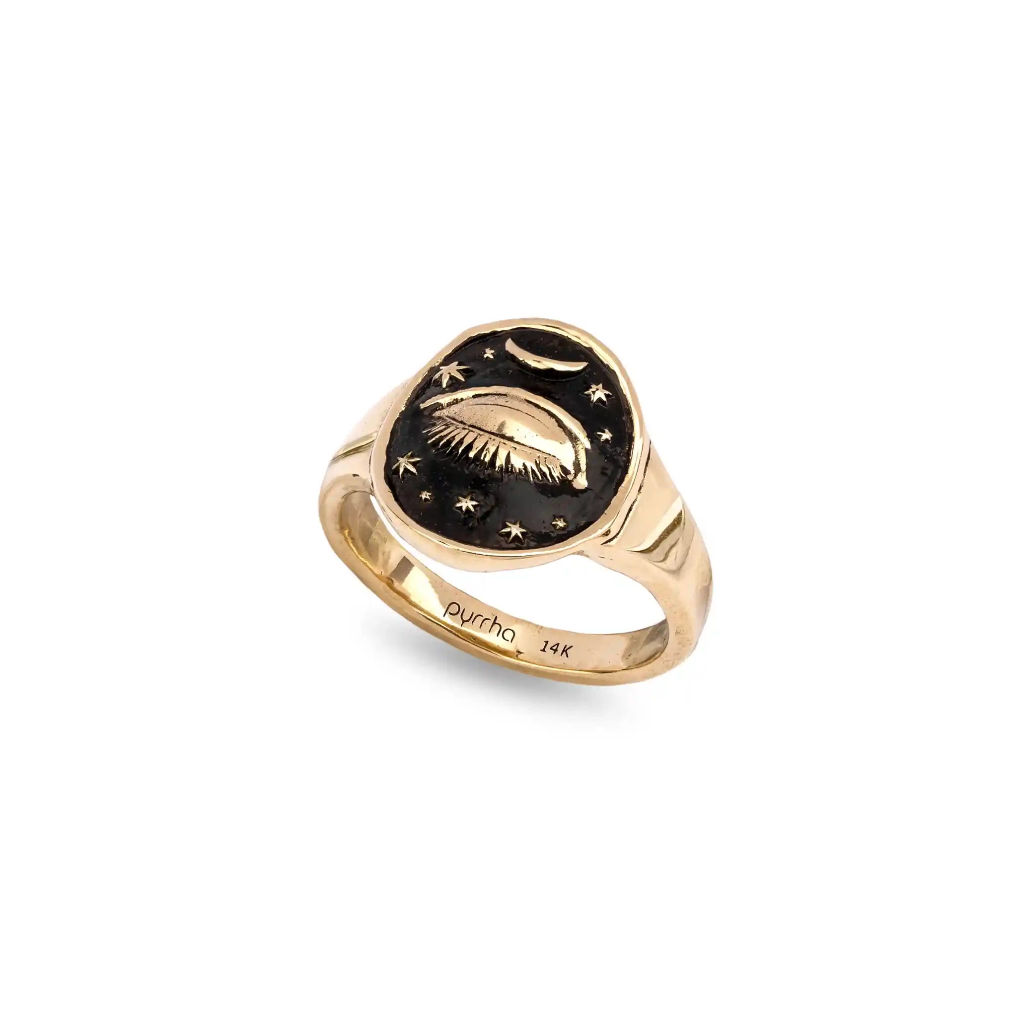 Inner Vision 14K Gold Cigar Band Ring