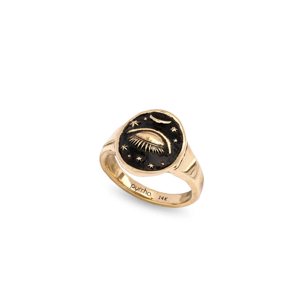 Inner Vision 14K Gold Cigar Band Ring