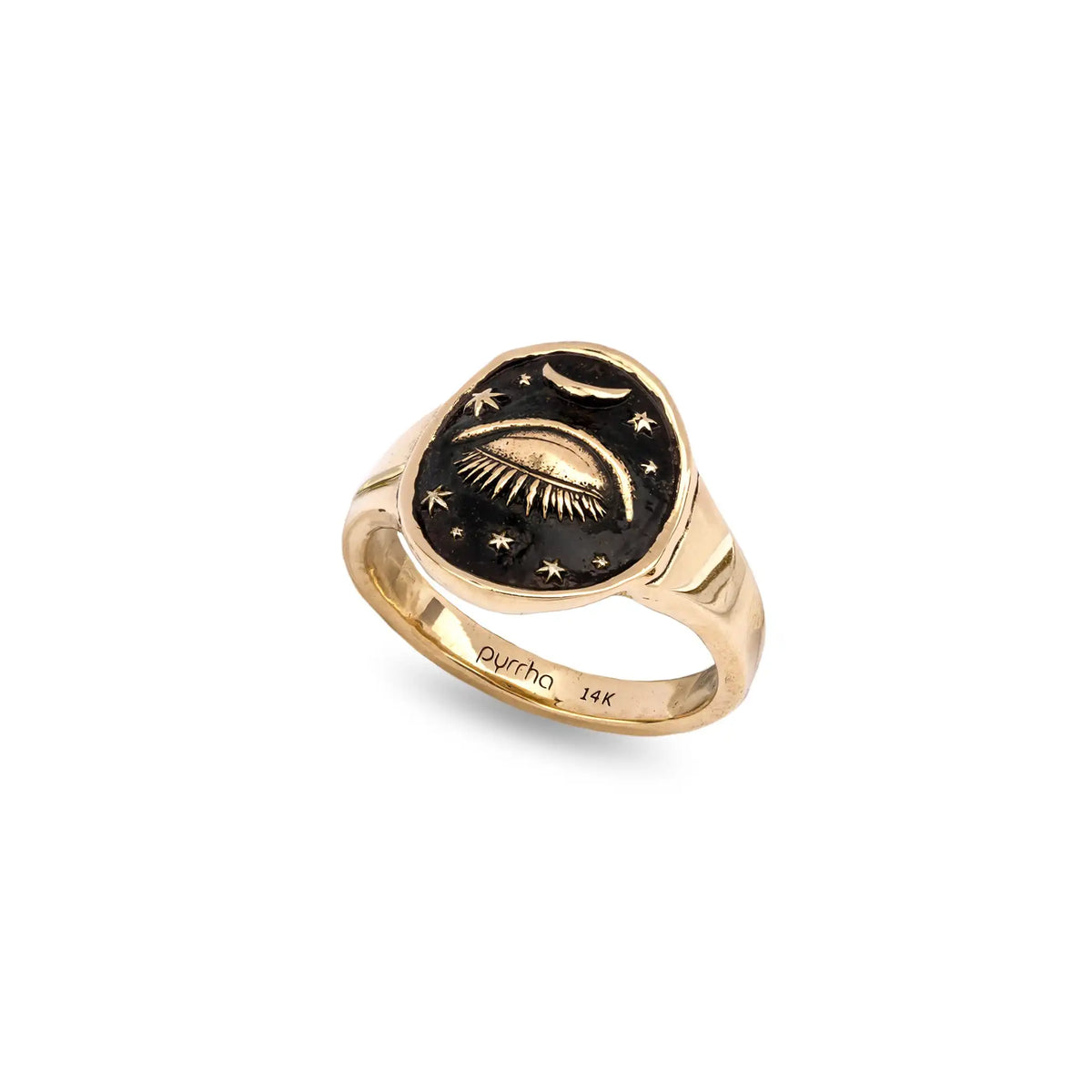 Inner Vision 14K Gold Cigar Band Ring