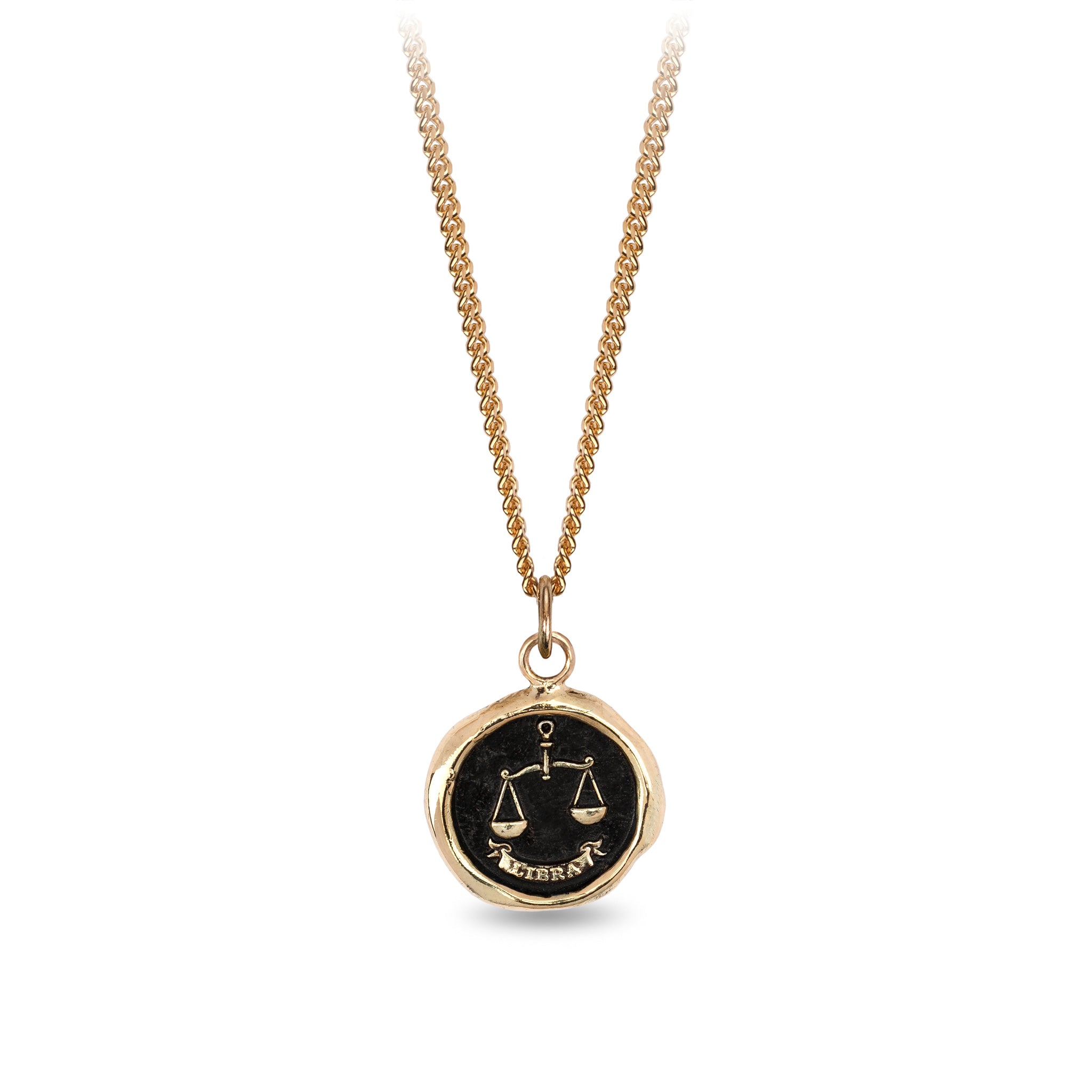 Libra 14K Gold Zodiac Talisman Necklace - Main Image