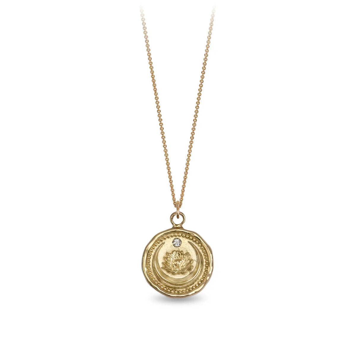 Lotus Flower 14K Gold Diamond Set Talisman - Unveiled