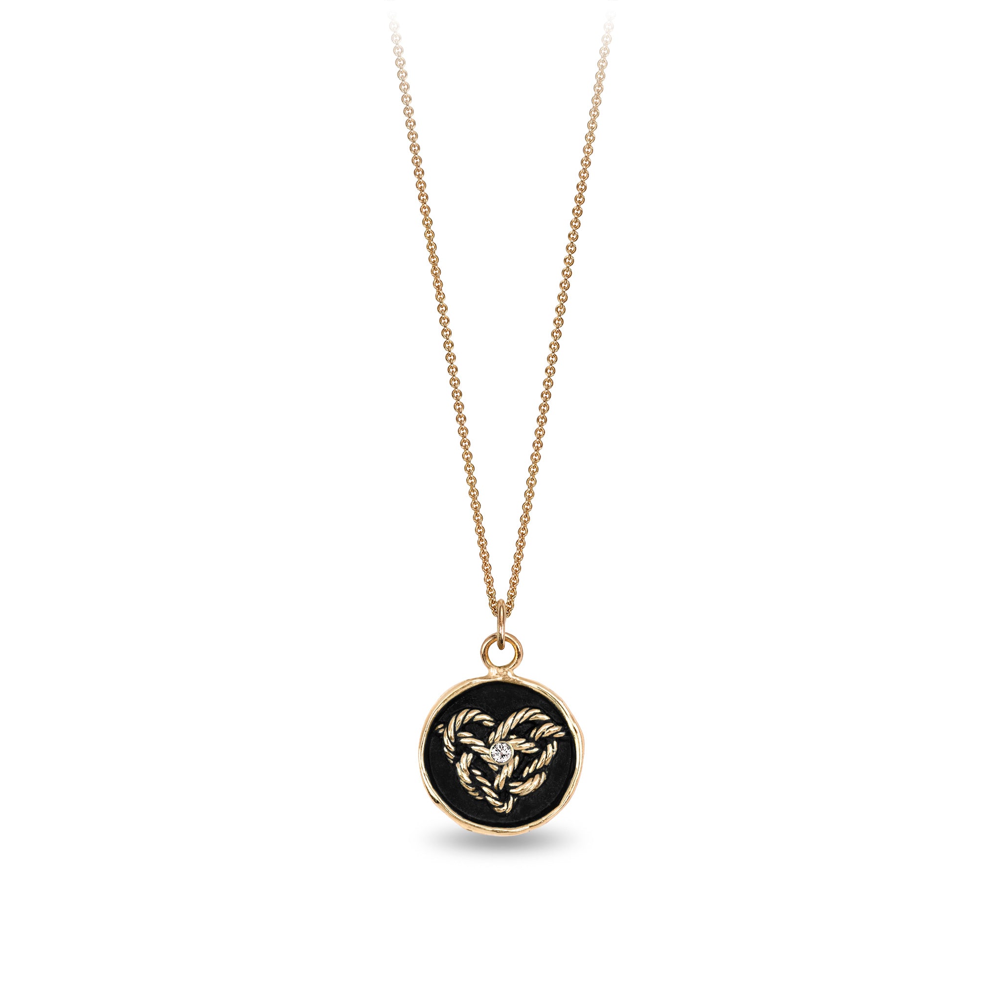 Love Knot 14K Gold Diamond Set Talisman